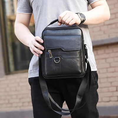 Sac à Dos en Cuir - BriefCaseBackpack™ - Noir