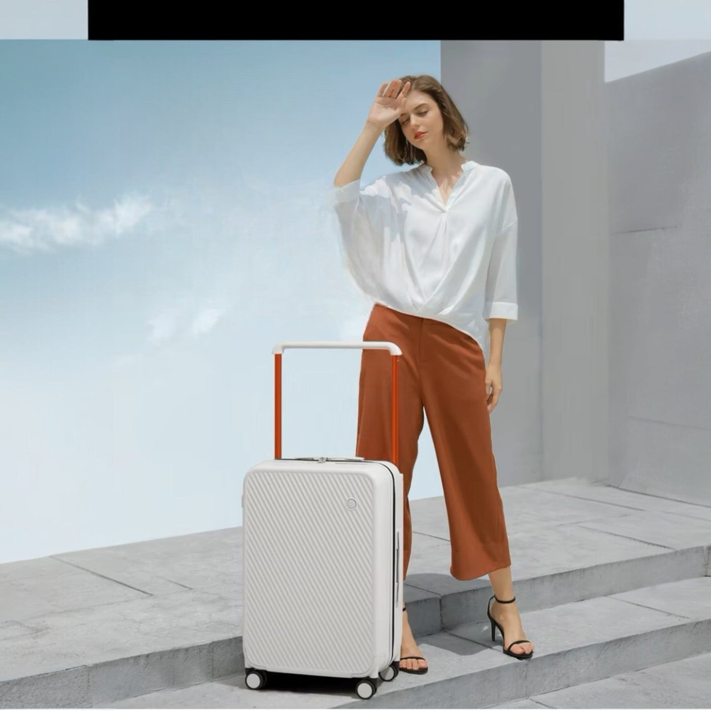Valise de Voyage - WideRollTravelCase™ - Blanc Fumé - Sackéa - L'essentiel voyage