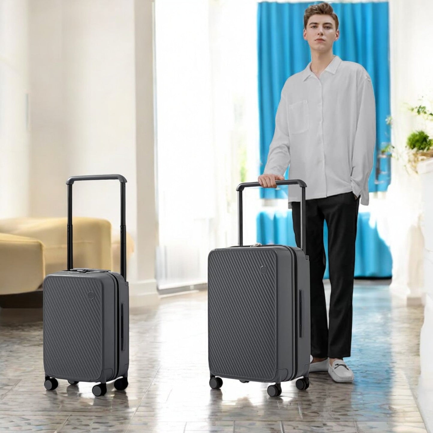 Valise de Voyage - WideRollTravelCase™ - Gris