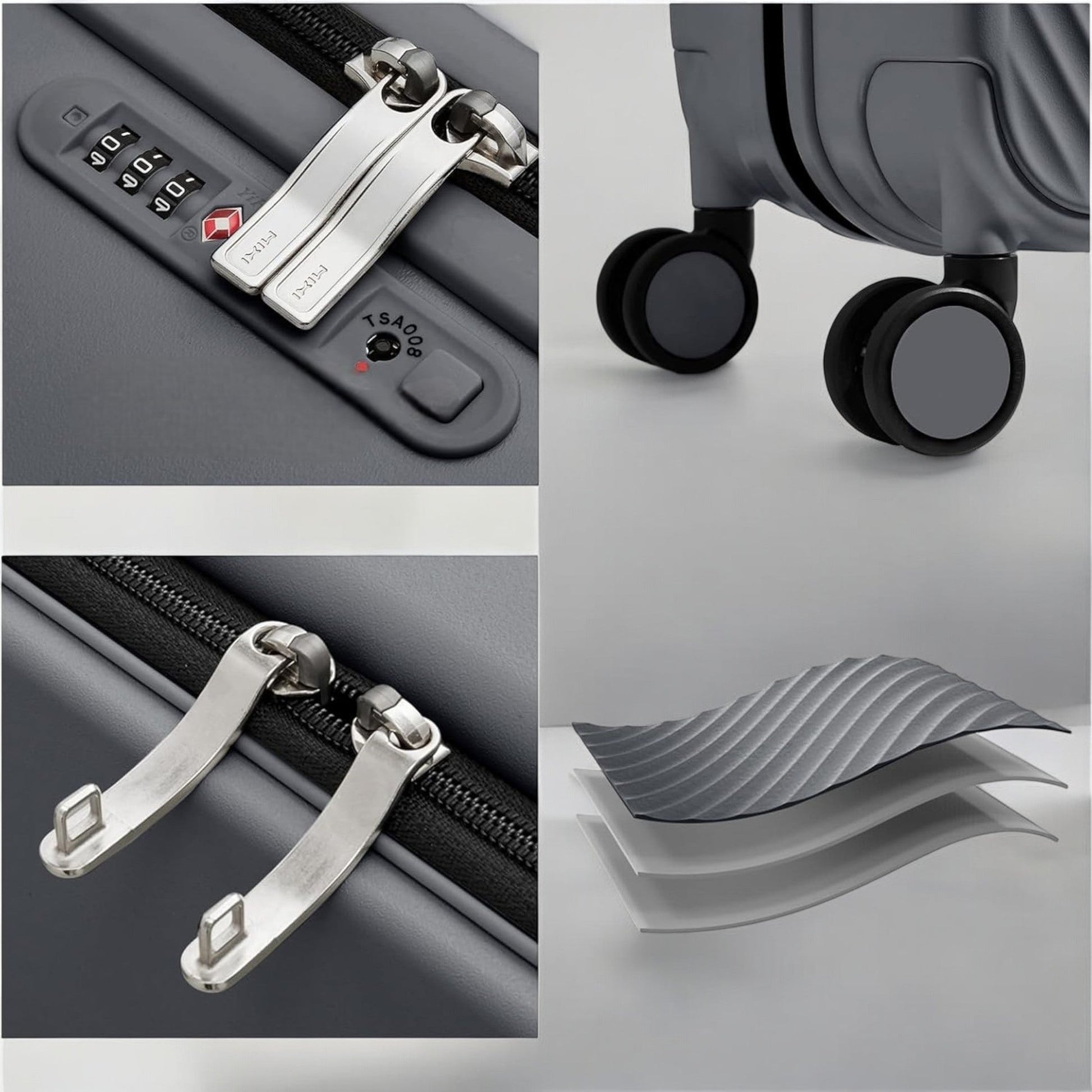 Valise de Voyage - WideRollTravelCase™ - Gris - Sackéa - L'essentiel voyage