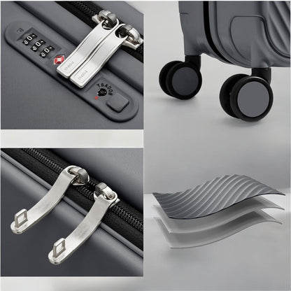 Valise de Voyage - WideRollTravelCase™ - Gris - Sackéa - L'essentiel voyage