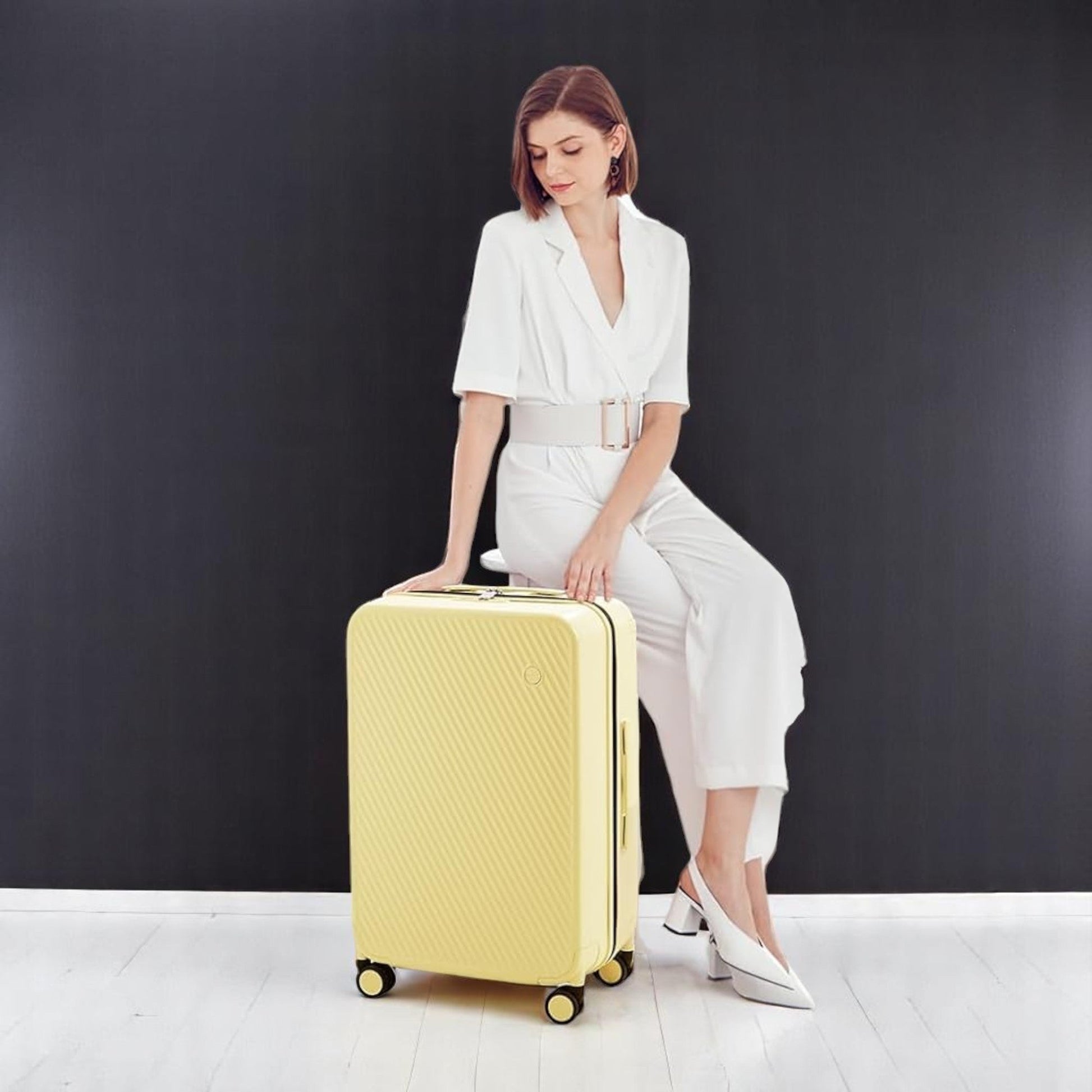 Valise de Voyage - WideRollTravelCase™ - Jaune - Sackéa - L'essentiel voyage